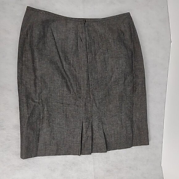 Gray Linen Polyester Blend Skirt Size 10P - Picture 2 of 7